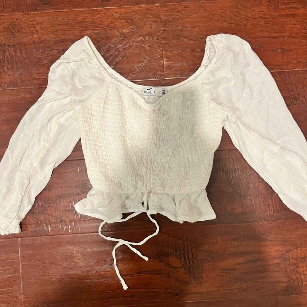 hollister cinch front puff sleeve top